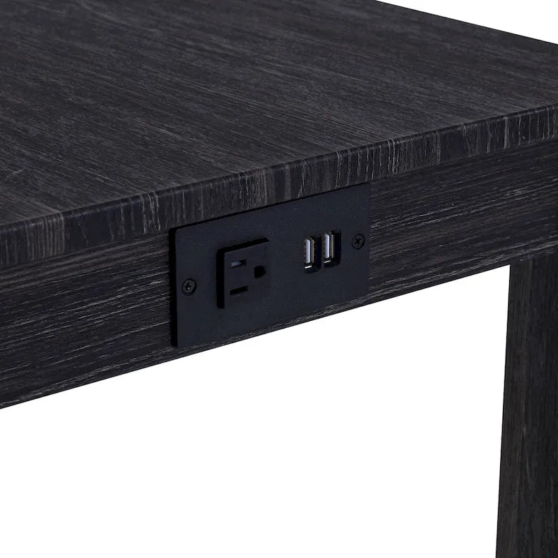 8 PCS Bar Table Dining Sets with Counter Stools and Built-in Power Outlets-13