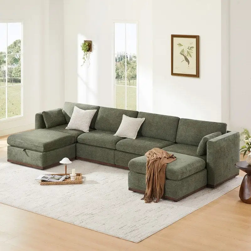 Donna Oversized Modular Sectional Fabric Sofa with Upgraded Wood Base-2
