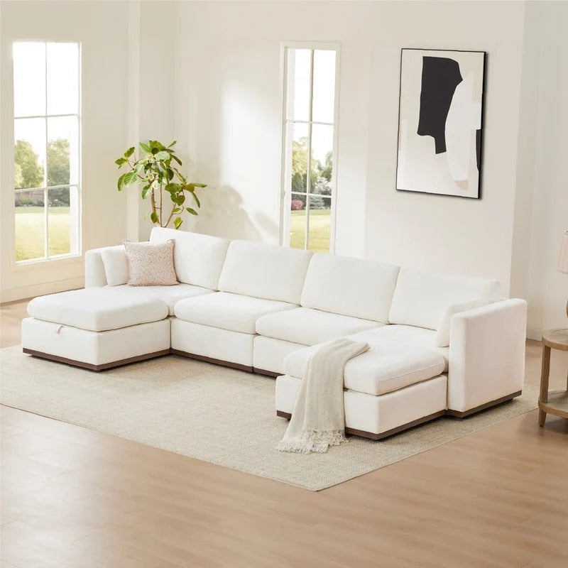 Donna Oversized Modular Sectional Fabric Sofa with Upgraded Wood Base-3