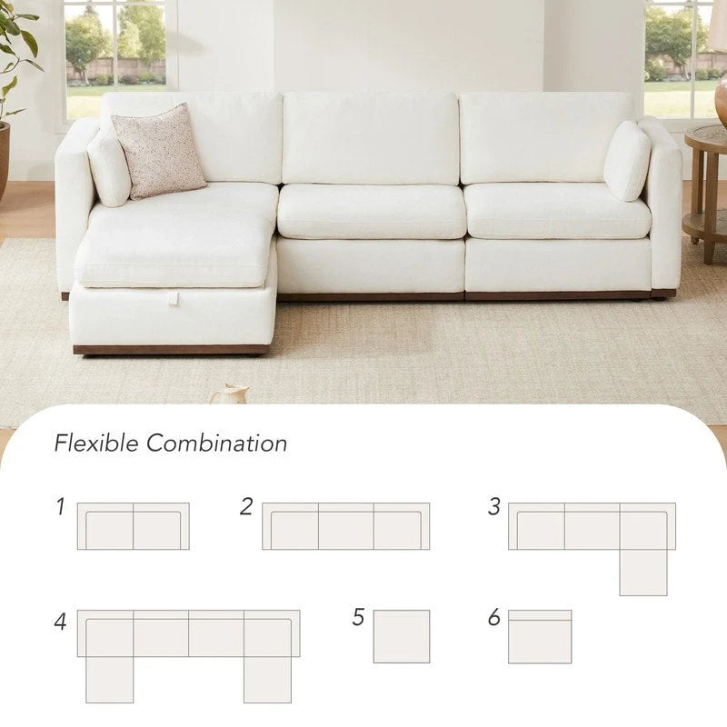 Donna Oversized Modular Sectional Fabric Sofa with Upgraded Wood Base-11
