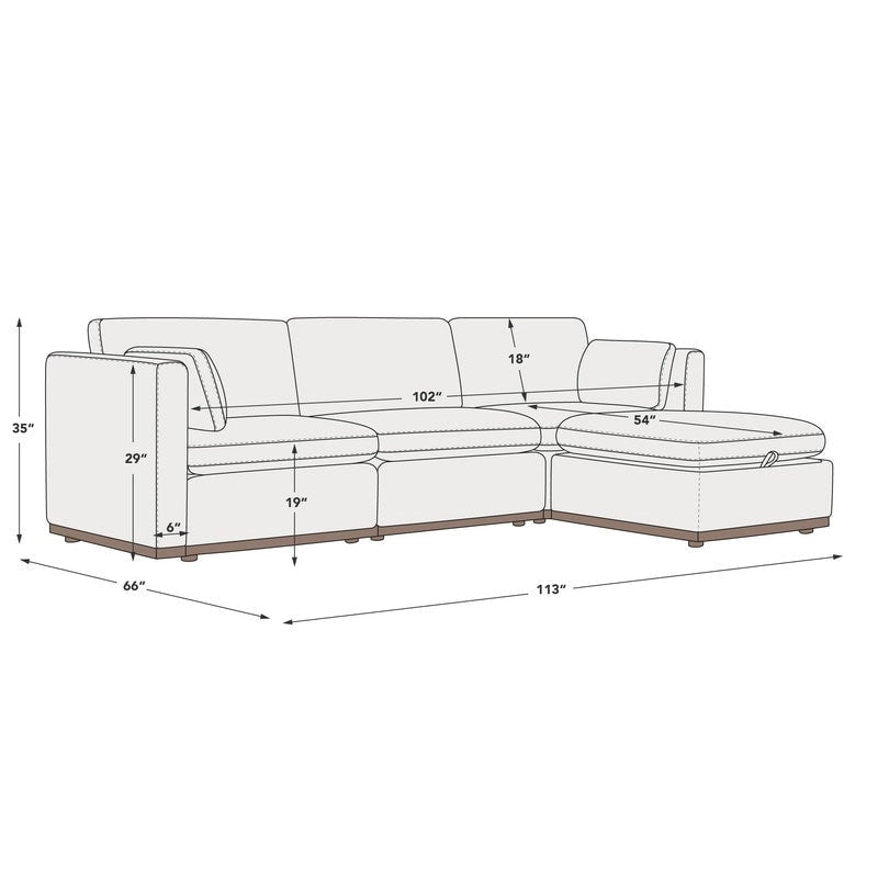 Donna Oversized Modular Sectional Fabric Sofa with Upgraded Wood Base-12