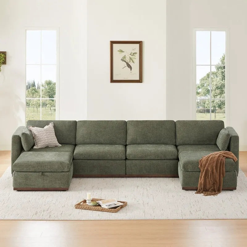 Donna Oversized Modular Sectional Fabric Sofa with Upgraded Wood Base-21