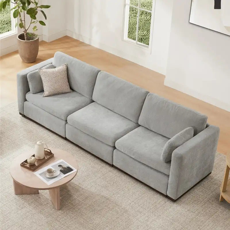 Donna Oversized Modular Sectional Fabric Sofa with Upgraded Wood Base-34