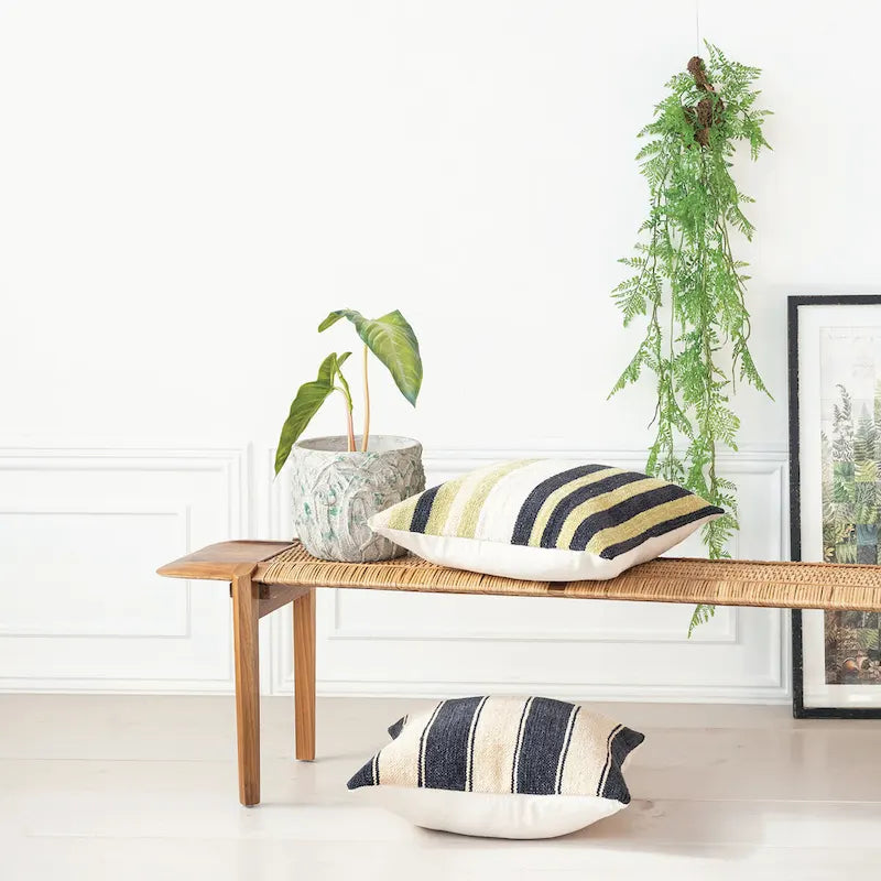 Teakwood and Rattan Bench-5