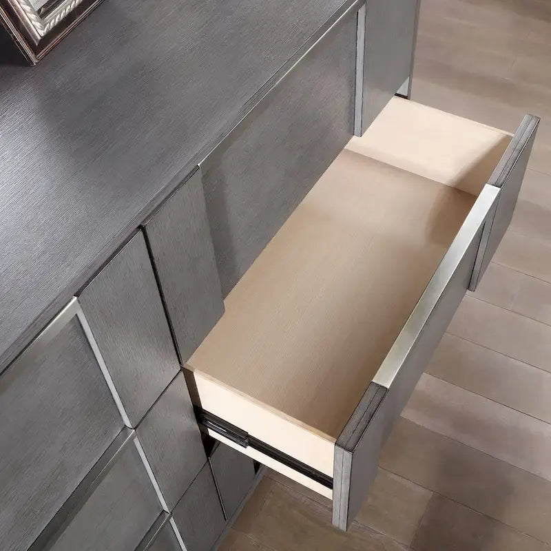 Furniture of America Tona Contemporary 5-Piece Grey Wood Storage Platform Bedroom Set with LED Lights-12