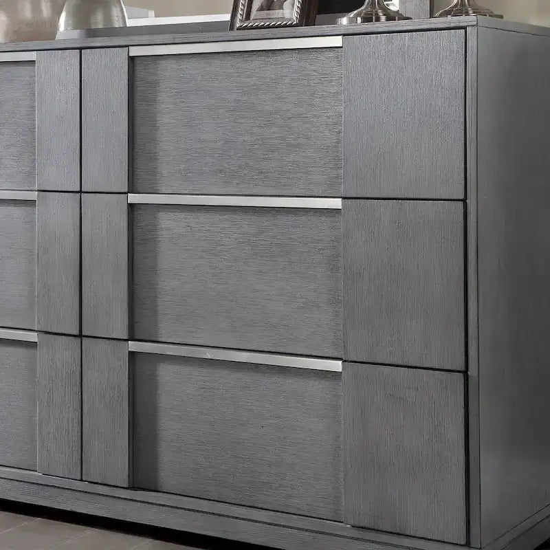 Furniture of America Tona Contemporary 5-Piece Grey Wood Storage Platform Bedroom Set with LED Lights-13