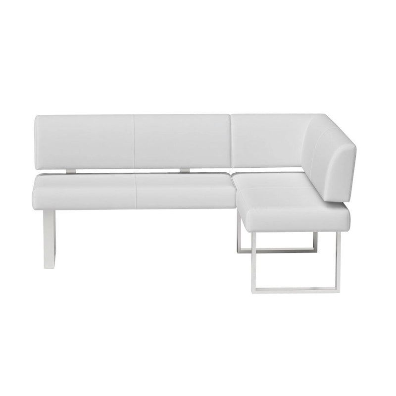 Somette Leah White Nook Corner Dining Bench-4