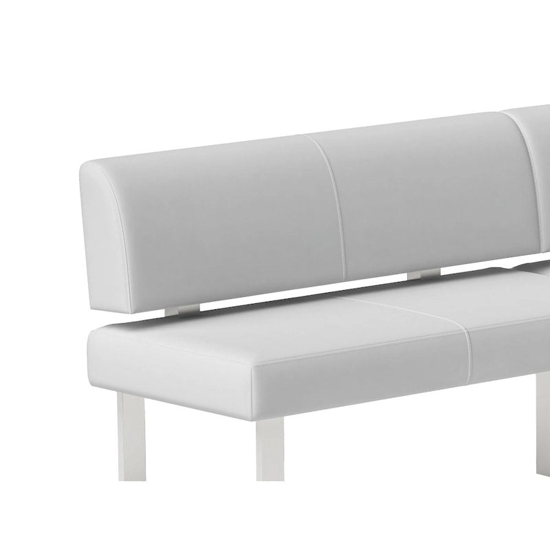 Somette Leah White Nook Corner Dining Bench-6